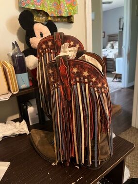 Dan Post Multicolor Fringe Western Heeled Boots